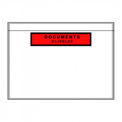 Pochette porte-documents imprimée adhésive