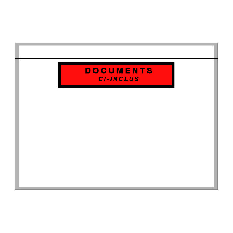 Pochette porte-documents imprimée adhésive